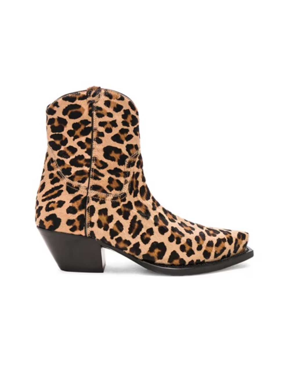 R13 Calf hair, half Leopard ankle Boots,  boot heel, statement boot, designer
